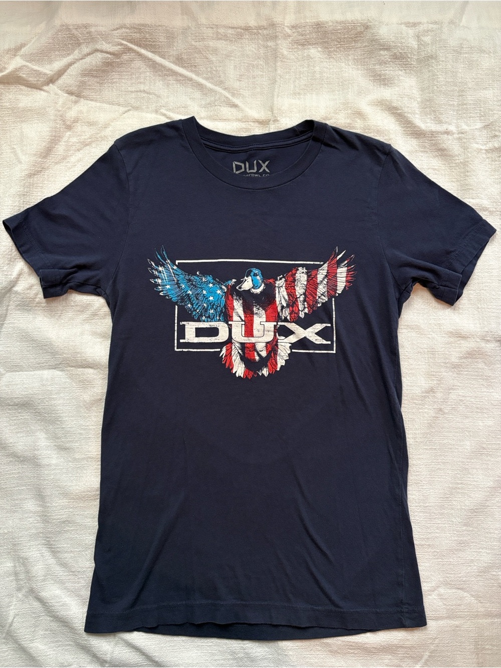 Dux waterfowl Men's Navy Graphic Tee with American Duck Print